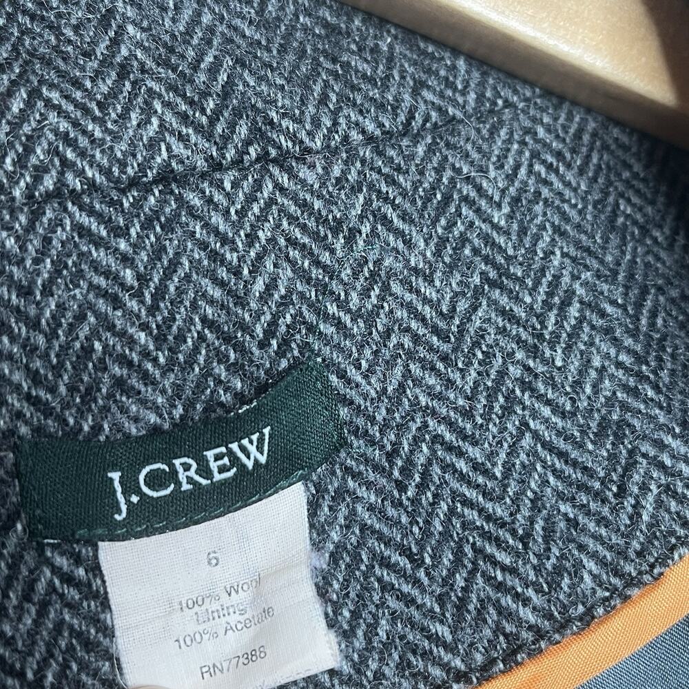 J Crew Womens Herringbone Wool Blazer Size 6 Preppy Old Money Academia - Picture 6 of 7